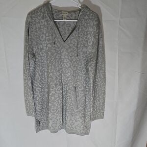 Gray Leopard Print Hoodie